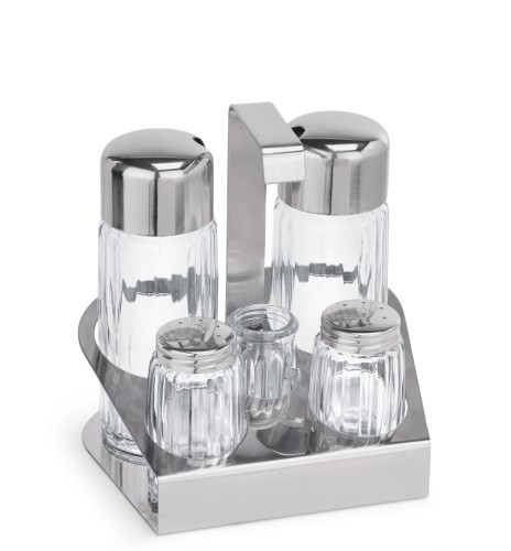 Menage MENAGE SERIE 1750. › Einsätze aus Glas. 5-teilig, Essig und Öl mit Tropfenfänger,