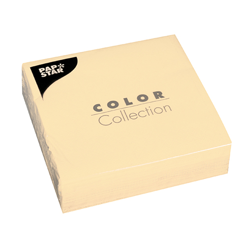 50 Servietten, 3-lagig 1/4-Falz 33 cm x 33 cm creme von PAPSTAR