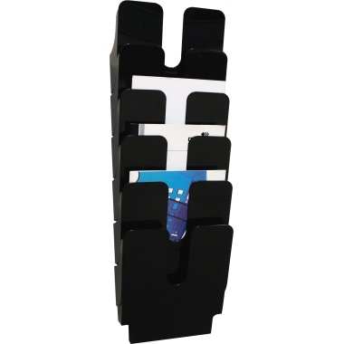 DURABLE Prospekthalter FLEXIPLUS 6 24,7 x 74,5 x 10 cm (B x H x T) DIN A4 Polystyrol schwarz 6 Fächer