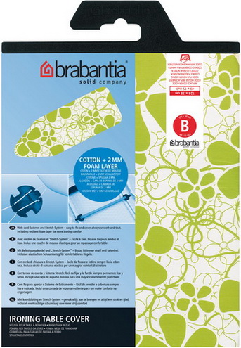 Brabantia Bügeltischbezüge 124x38 Baumwollbezug mit 2mm Schaumstoff Gemischt (farbig)