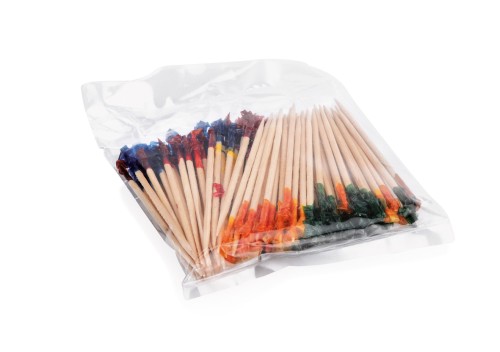 Cocktail-Picker Set. Holz. mit farbiger Folie.