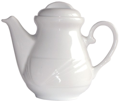 Arcadia Kaffeekanne mit Deckel, 30cl, aus weißem Porzellan, von caterado. Made in Europe.