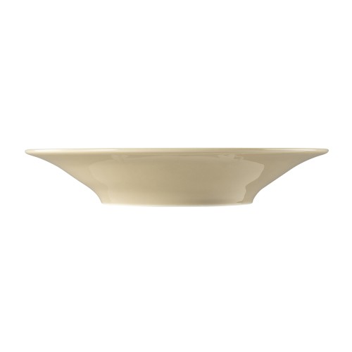Seltmann Suppenteller rund 22,5 cm, rund mit Relief, Form: Beat, weiss Sandbeige, hohe Kantenschlagfestigkeit, Made in Germany