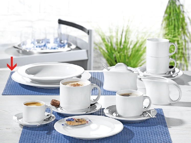 Speiseteller flach ADRINA, Farbe: weiß, Durchmesser: 25 cm.