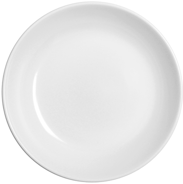 WACA Coupteller COLORA in weiß ohne Fahne / breitem Rand, aus Melamin. Durchmesser: 19 cm. Kapazität: 0,5 l.