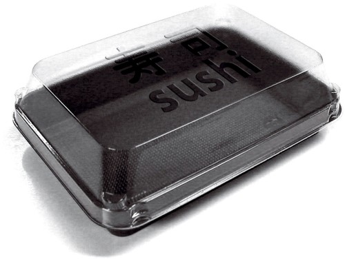 Duni Sushibox 185 x 134 x 54 mm Schwarz ungeteilt, 200 Stk/Krt (1 x 200 Stk)