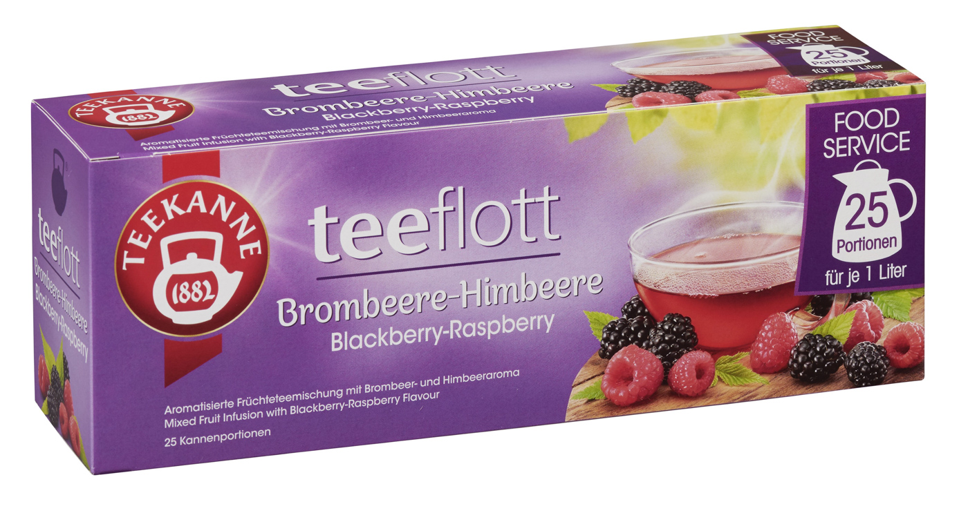 Teeflott Brombeere-Himbeere, Kannenbeutel für je 1 Liter, Inhalt: 25 Beutel.