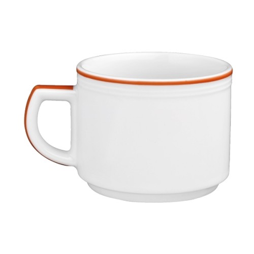 Seltmann Obertasse 1 0,18 l, Form: Vitalis, Dekor: 34116 rotes Band