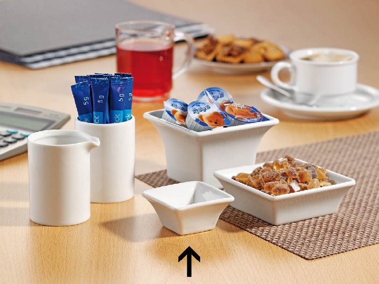 Schälchen FRIENDS, Länge: 60 mm, Breite: 60 mm, Höhe: 35 mm, Farbe: weiss