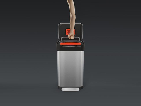 Joseph Joseph Titan 30 - Abfalleimer mit integrierter Pressvorrichtung, 30 Liter - Edelstahl
