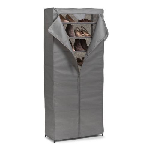 Zeller Textil-Schuhschrank, 7-lagig, Vlies/Metall 66x30x156 cm