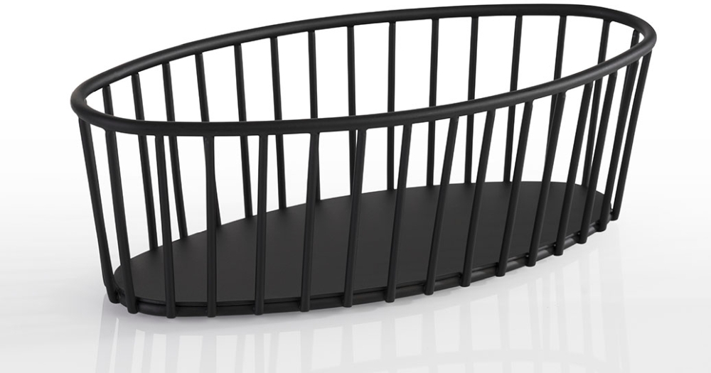 Korb -URBAN- 21 x 10 cm, H: 7 cm, oval Metall, schwarz spülmaschinengeeignet stapelbar Farbe: Schwarz