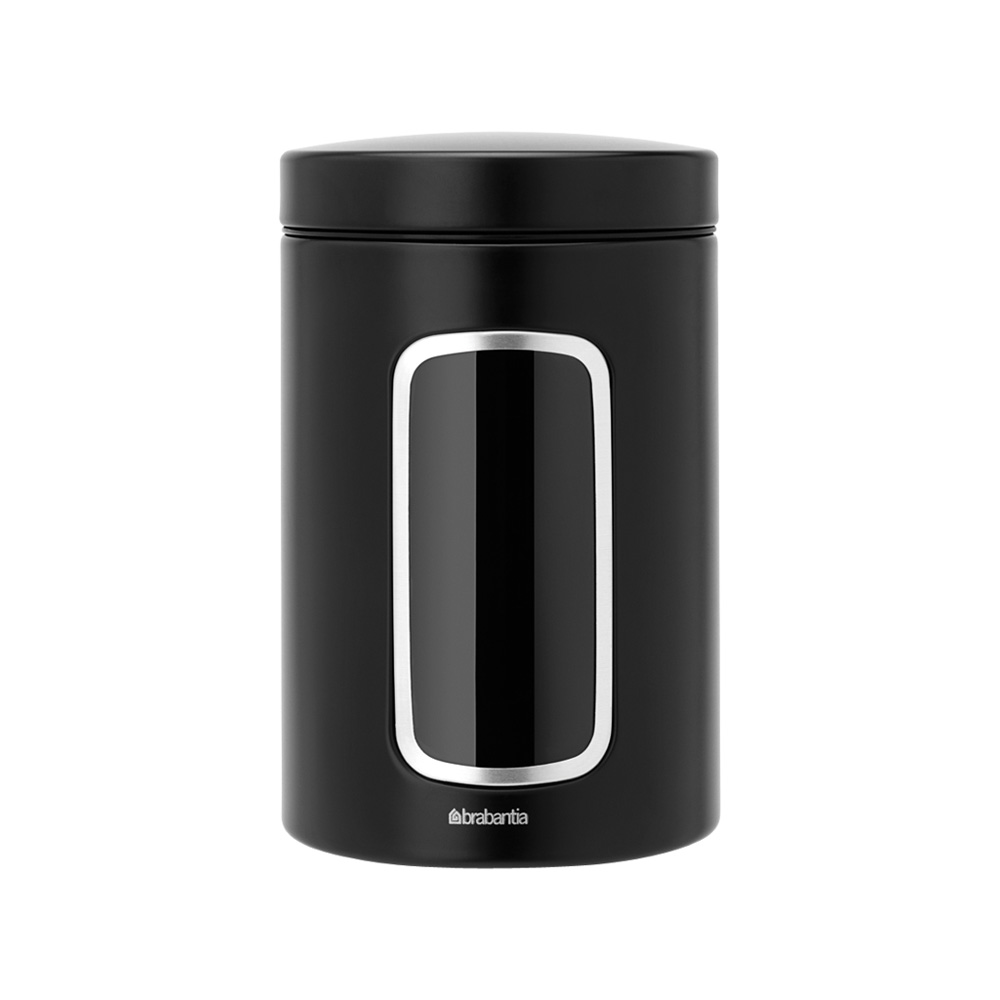 Brabantia Fensterdose 1,4 L rund / Deckel Matt Black Matt Black