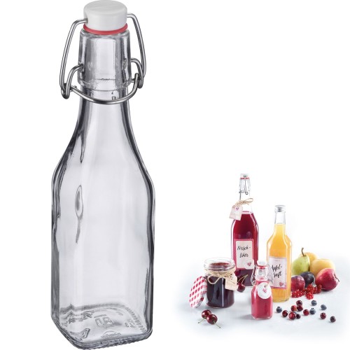 Westmark Bügelverschlussflasche eckig, 250 ml, eckig