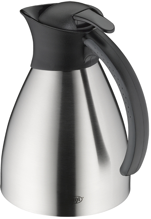 alfi Isolierkanne Bono TT 1,0 l satin finish. TopTherm VAKUUM-EDELSTAHLKÖRPER - Ausgieß-System Kunststoff , schwarz