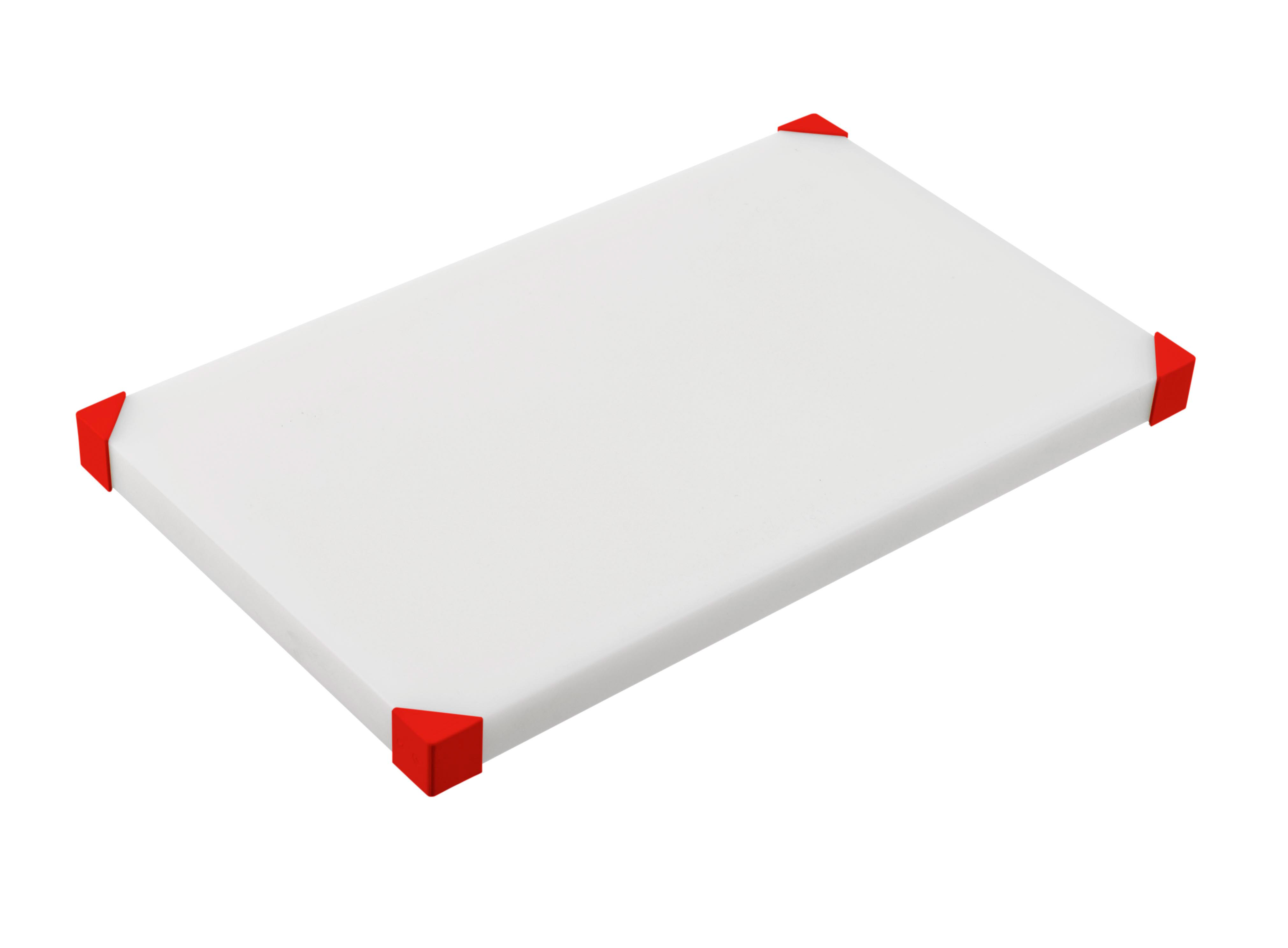 ARAVEN Schneidebrett rutschfest mit den Abmessungen 504x304x34mm, rot