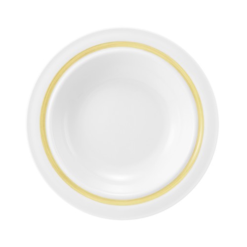 Seltmann Teller tief 23 cm, rund, Form: Community, Dekor: 57392 Pinselband ocker, hohe Kantenschlagfestigkeit, Made in Germany