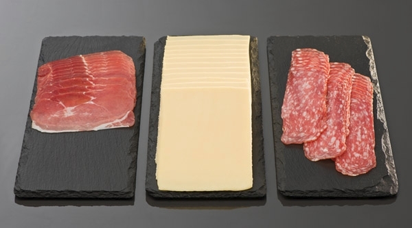 Naturschieferplatte 30 x 12 cm Materialstärke 6-9 mm möbelschonende Füßchen gebrochene Kanten glänzende, versiegelte