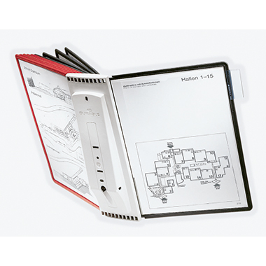 DURABLE Sichttafelwandhalter SHERPA® WALL 10 DIN A4 Polypropylen 5 x schwarz, 5 x rot 10 Sichttafeln