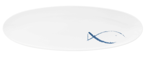 Seltmann Coupplatte 44x14 cm M5379, oval, Form: Coup Fine Dining, Dekor: 57515 Blue Sea, hohe Kantenschlagfestigkeit, Made in Germany
