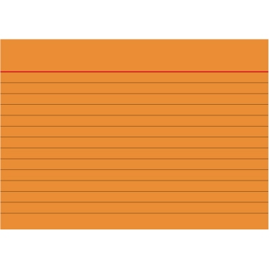 BRUNNEN Karteikarte DIN A6 quer liniert orange 100 St./Pack., Format der Karte: DIN A6 quer, liniert, Grammatur: 180