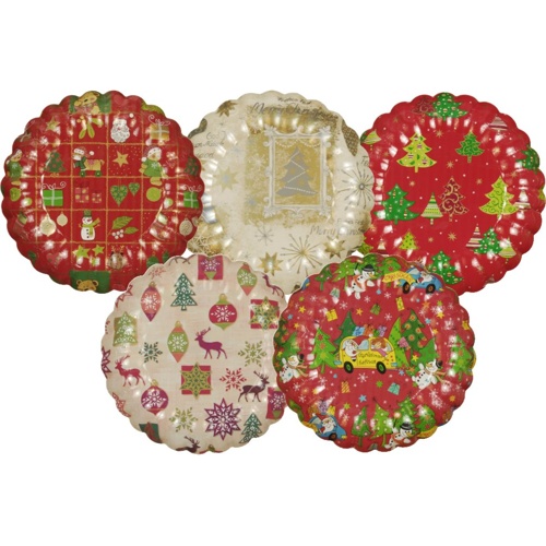 2 Präsentierschalen-Weihnachten Ø 23 cm "verschiedene Weihnachtsdekore" von PAPSTAR