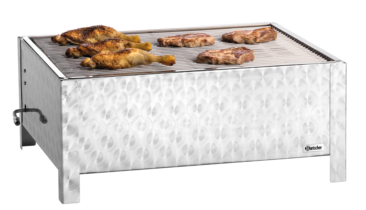 Bartscher Gas-Tischbräter TB1000R | Anschluss: 1/4" | Maße: 68,5 x 54 x 275 cm. Gewicht: 13,7 kg