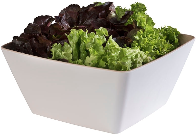 Schale -FRIDA- 25 x 25 cm, H: 12 cm Melamin innen: Holzoptik außen: weiß 3,5 Liter spülmaschinengeeignet stapelbar nicht