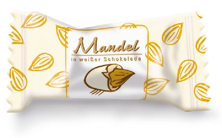 HELLMA Mandel in weißer Schokolade Inhalt: 360 Stück im Karton