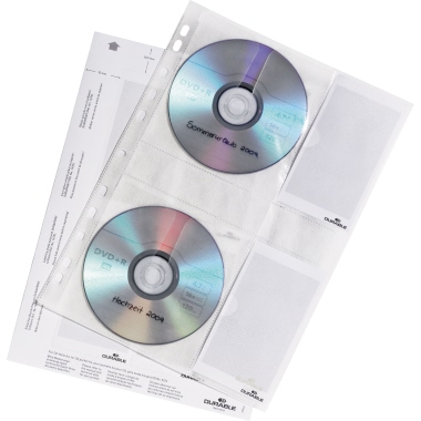 DURABLE CD/DVD Hülle COVER M 21 x 29,7 x 0,01 cm (B x H x T) Polypropylen transparent 5 St./Pack.