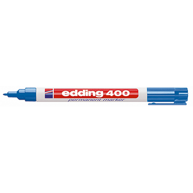 edding Permanentmarker 400 1mm hellblau, Strichstärke: 1 mm, Rundspitze, Spitze austauschbar, Bezeichnung der