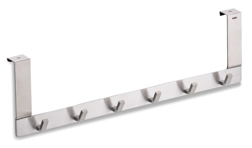 Türgarderobe 6 Haken Colgar Edelstahl silber matt 46,0x13,0x2,5 cm von Kela