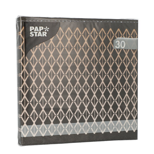 30 Servietten, 3-lagig 1/4-Falz 33 cm x 33 cm "Rhombus" von PAPSTAR