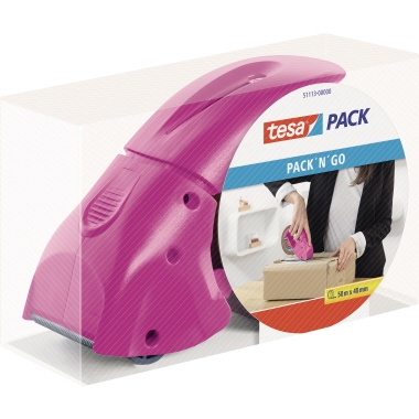 tesa® Packbandabroller pack´n´go® ABS Kunststoff pink