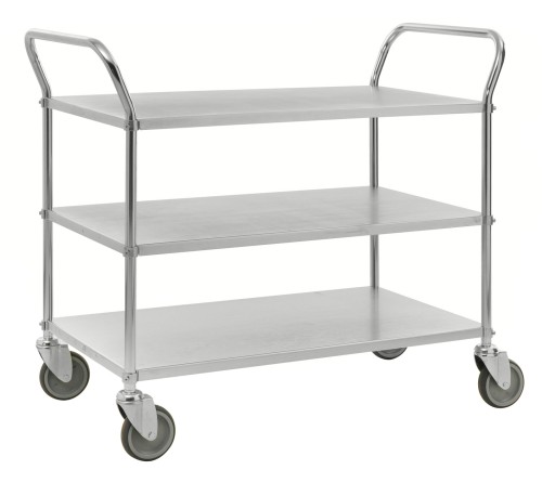 Tablettwagen mit 3 Metallböden - Maße: 108 x 48 x 94 cm - Gewicht: 28,5 kg - Belastungsgewicht: 250 kg