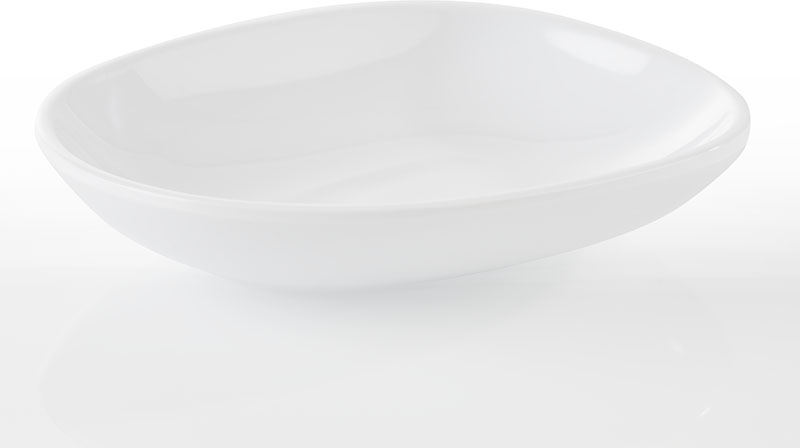 Teller -MINI- 10,5 x 8,5 cm, H: 2 cm Melamin, weiß 0,07 Liter Verpackungseinheit: 20 Stück spülmaschinengeeignet stapelbar