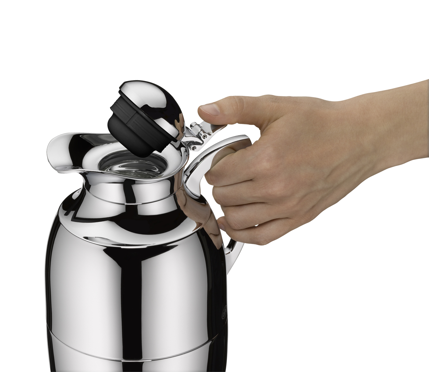 Isolierkanne Juwel 1,0 l; beste Isolierleistung hält 12 h heiß und 24 h kalt; isoliert mit hygienischem Hartglaseinsatz