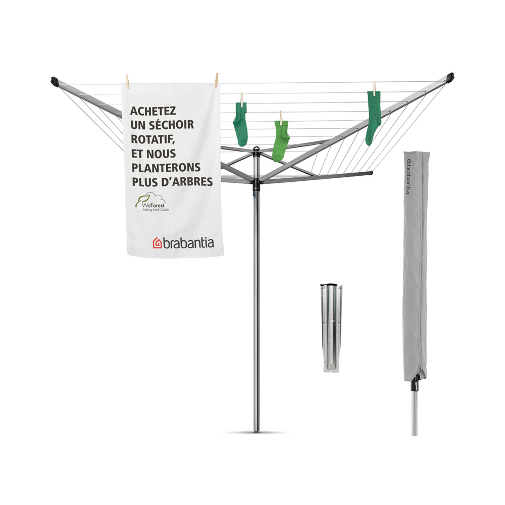 Brabantia Topspinner 50 M - 45 mm Rohr mit Metall-Bodenanker und Bezug