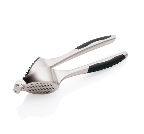 Knoblauchpresse. Zinkguss. Griffe mit Kunststoffeinlage.