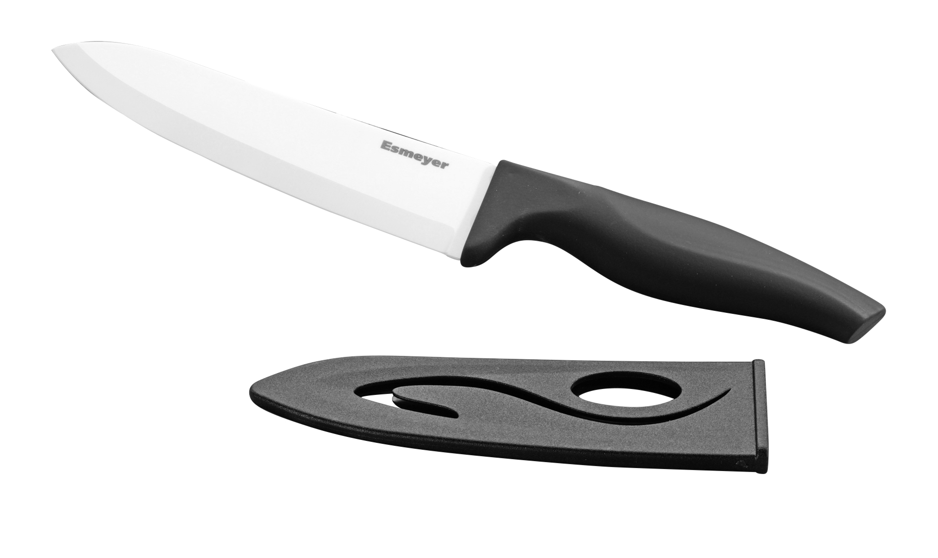 Keramikmesser ASTRO Klingenlänge: 15,2 cm - Klingenstärke: 1,9 mm mit schwarzem, gummierten Griff aus ABS