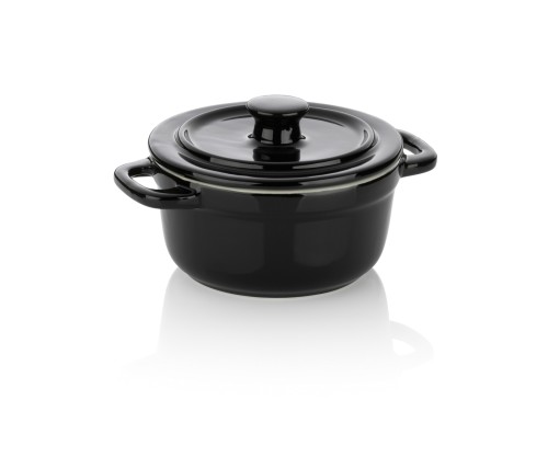 Servier-Und Auflaufform Malin Keramik schwarz Mit Deckel 9,5 cm 14,0 cm von Kela
