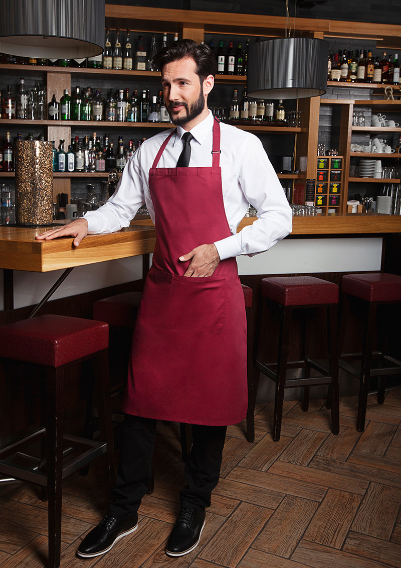 Latzschürze Basic mit Schnalle und Tasche - Maße: 75 x 90 cm (Breite x Länge)