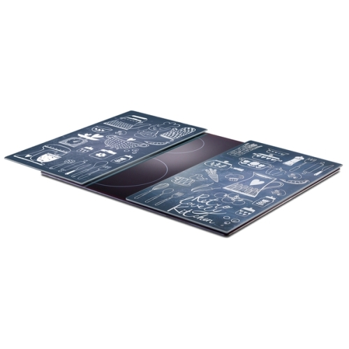 Zeller Herdabdeck-/Schneideplatten Lovely Kitchen, 2-er Set, Glas 30x52 cm