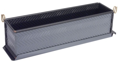 Antihaft-Pastetenform, geriffelt aus Stahl, beschichtet mit hochwertiger EXOPAN®- PTFE- Antihaftbeschichtung, aufklappbar um