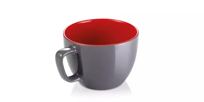 Große Tasse CREMA SHINE, grau