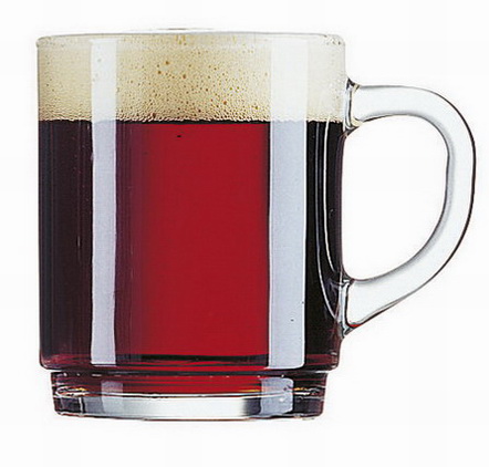 Henkelbecher DANIEL, Inhalt: 0,25 Liter, Höhe: 90mm, Durchmesser: 72 mm, Füllstrich bei 0,2 Liter, transparent, stapelbar.