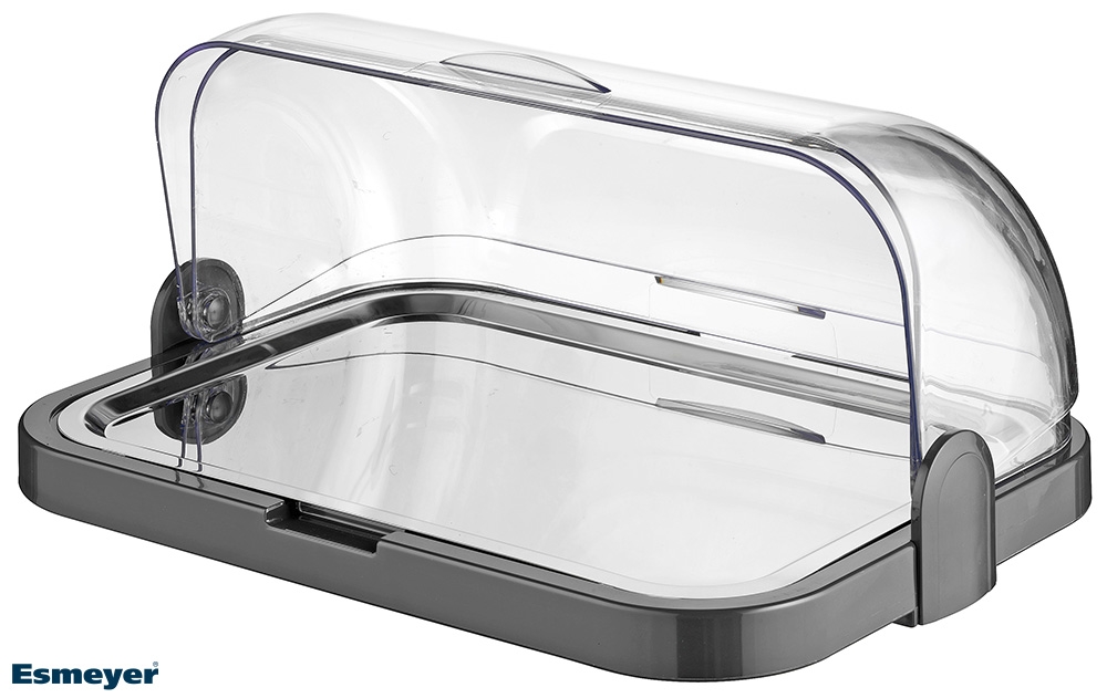 Buffet-Vitrine LARS, schwarz, Maße: ca. 44 cm x 32 cm, Höhe 20,5 cm, platzsparend zerlegbar, incl. Kühlakkus,