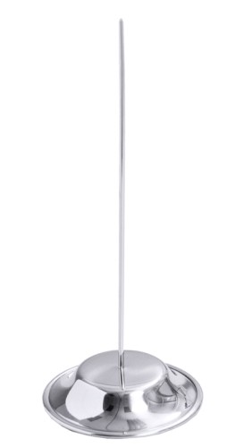 Bonspieß aus Edelstahl 18/10, hochglänzend, Spieß-Ø  3,3 mm, Spitze geschärft Bodendurchmesser: 9 cm, Höhe: 22 cm
