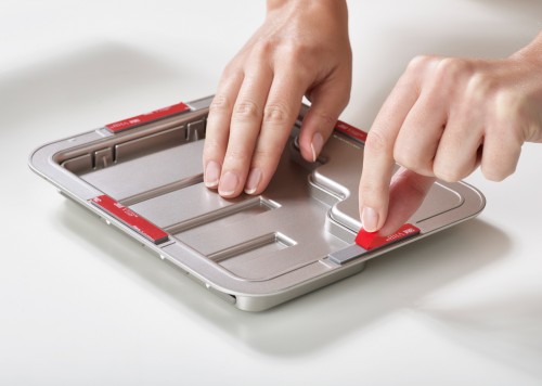 Joseph Joseph DoorStore - 4-teiliges Elevate Messerset mit Aufhängevorrichtung für Küchenschranktüren - opal