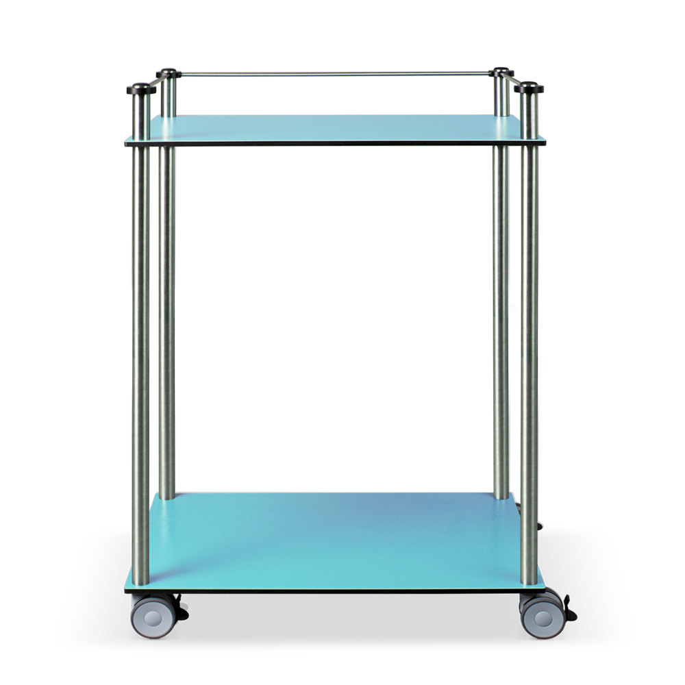 ETHERNASOLID® MULTICART Etagenwagen W22 mit 2 Böden und Reling 3-seitig, blau